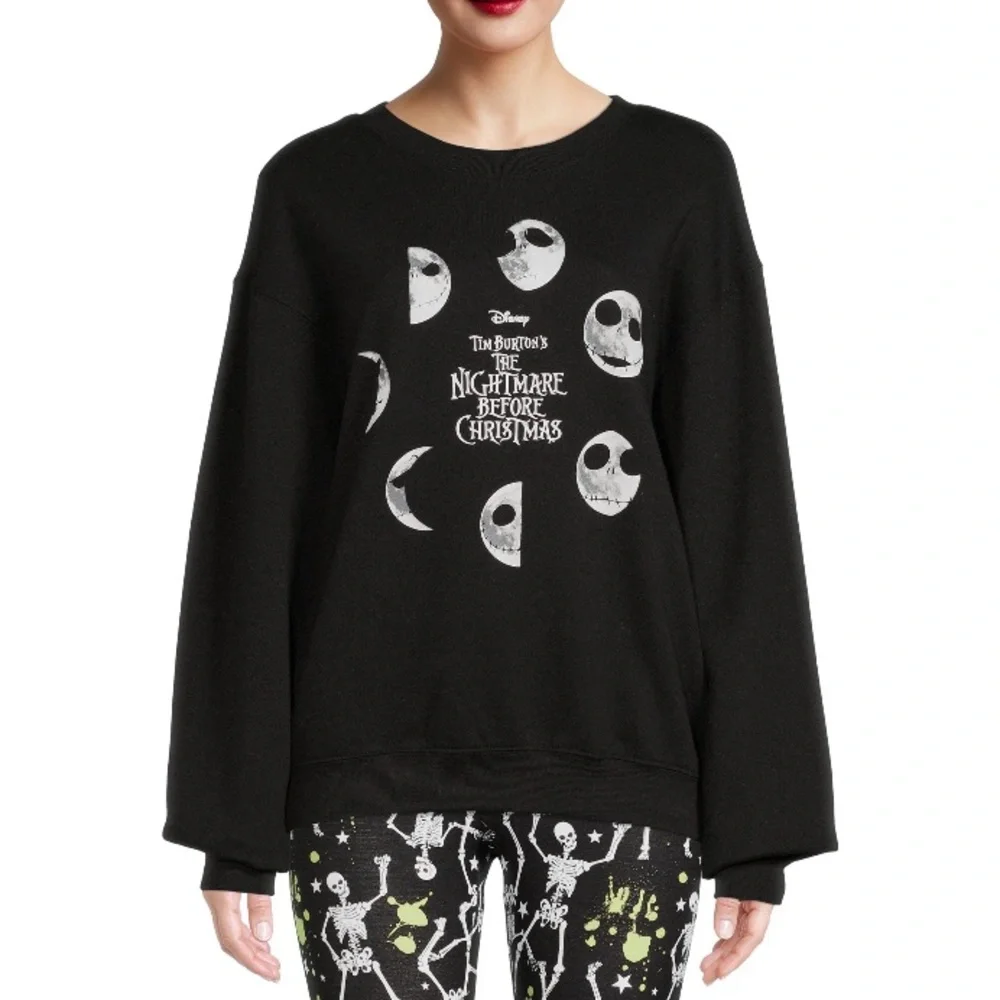 Disney Nightmare Before Christmas black Sweatshirt Disney Phase Jack XL - Picture 1 of 5